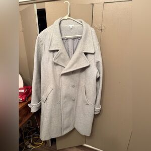 Women's Gray Double-Breasted Coat